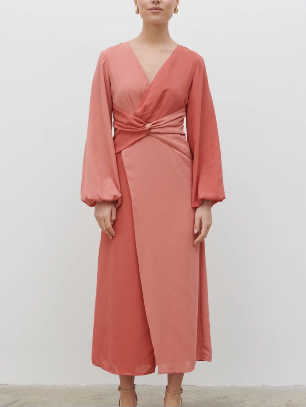 Pretty Lavish Friena Knot Contrast Midaxi Dress NWOT
